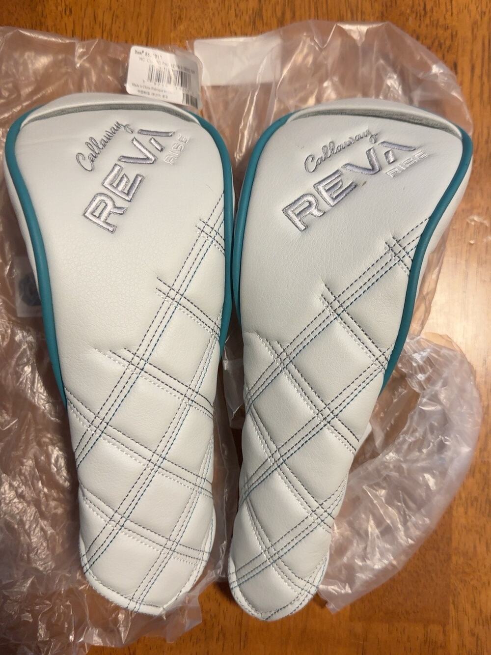 NEW Callaway REVA Rise Fairway Wood Headcovers 3 & 5 Wood White Blue OEM Set